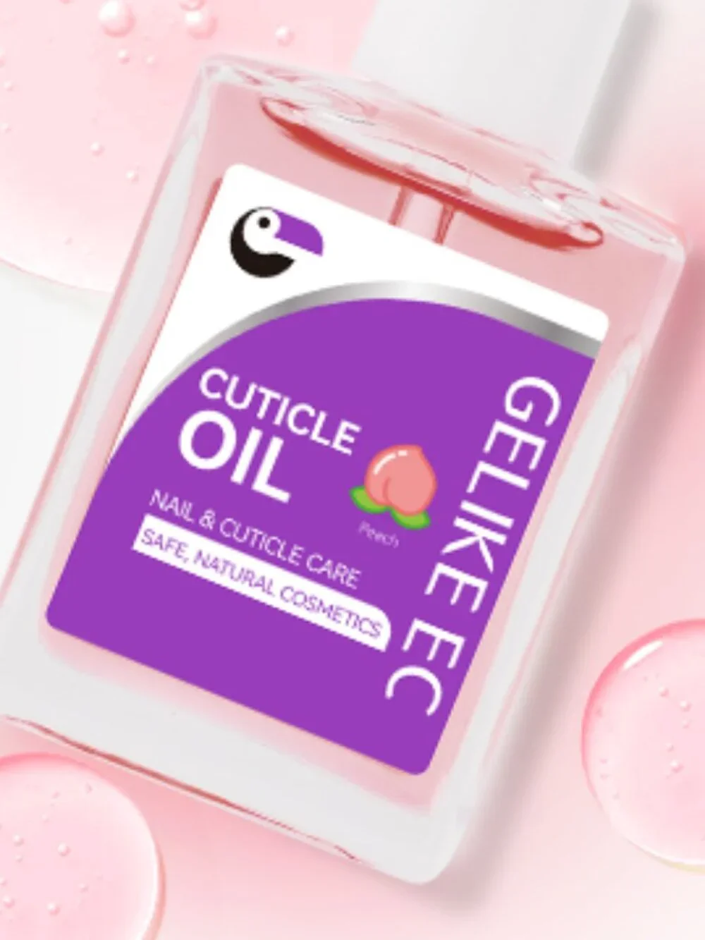 Nail Growth Treatment Enamel & Cuticle Oil Nailcare Set Pink Peach 15ml NEW